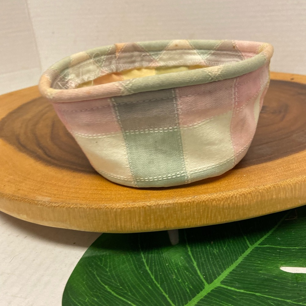 Longaberger Pastel plaid Mini Cloth Basket